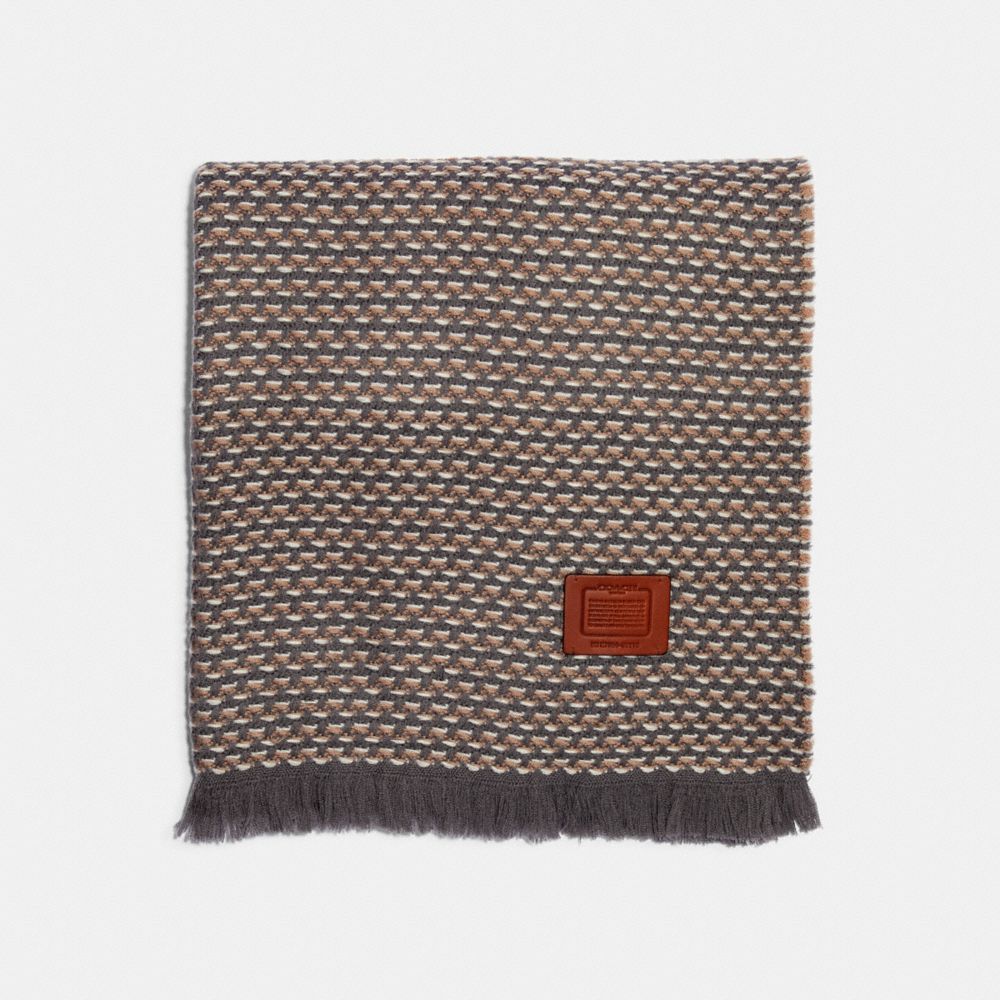COACH®,Multicolored Textured Blanket Scarf,,Front View