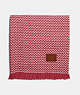 COACH®,MULTICOLORED TEXTURED BLANKET SCARF,wool,True Pink,Front View