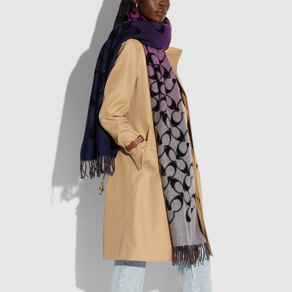 COACH®,Signature Oversized Muffler,,Angle View