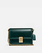 COACH®,HUTTON SHOULDER BAG,Leather,Small,Brass/TEAL,Front View