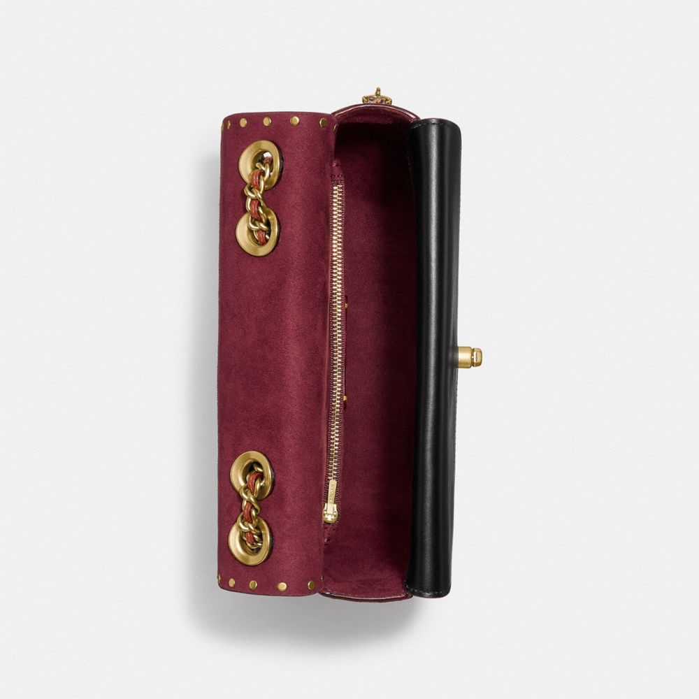 COACH®,Madison Shoulder Bag In Signature Canvas With Rivets And Snakeskin Detail,,Inside View,Top View