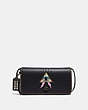 COACH®,DINKY WITH PYRAMID EYE,Leather,Small,Pewter/Black,Front View