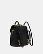 COACH®,MADISON CONVERTIBLE BACKPACK 18,Leather,Brass/Black,Angle View