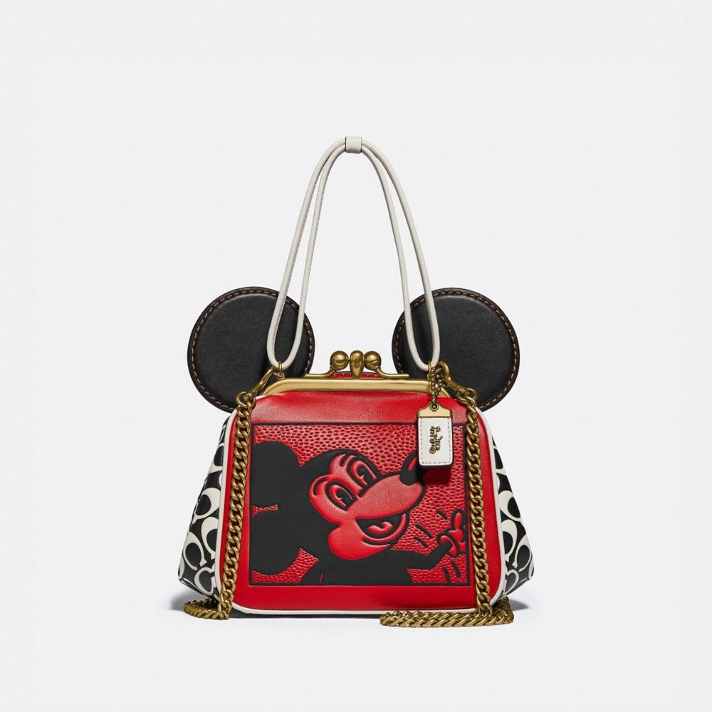 COACH Disney Mickey Mouse X Keith Haring Kisslock Bag