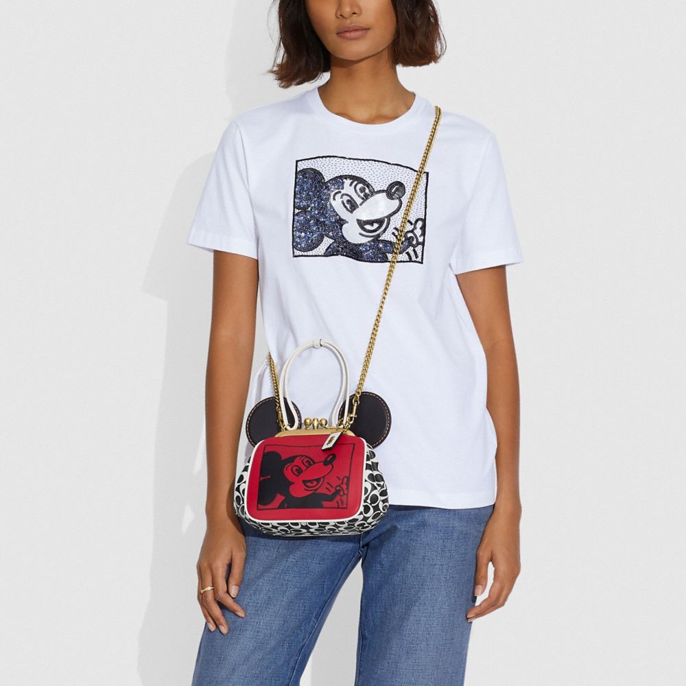 Disney x Coach x Keith Haring Mickey Mouse Kisslock Bag in Smooth