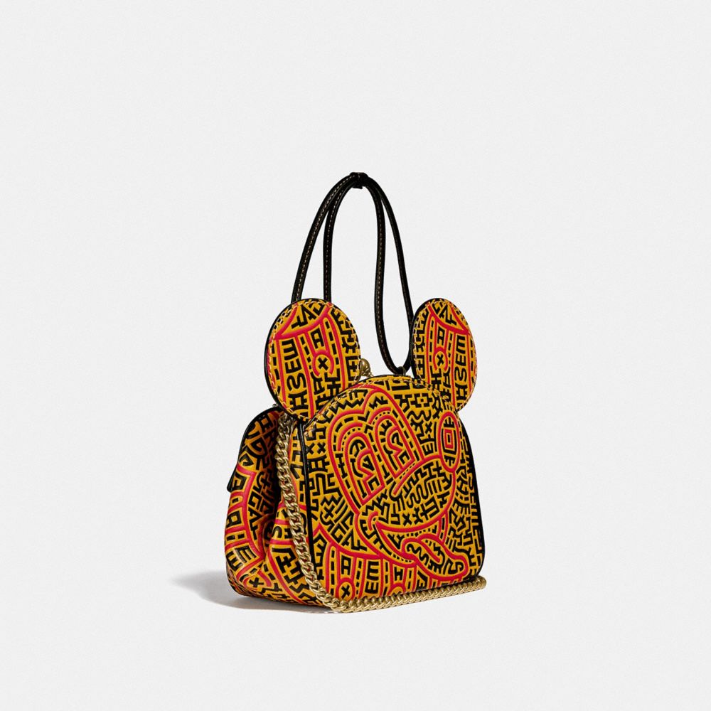 COACH Disney Mickey Mouse X Keith Haring Kisslock Bag