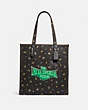 COACH®,VIPER ROOM TOTE,canvas,Large,Pewter/Black,Front View