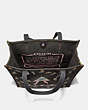 COACH®,TOTE WITH PYRAMID EYE,canvas,X-Large,Pewter/Black,Inside View,Top View