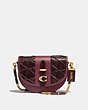 COACH®,SADDLE 20 WITH SNAKESKIN QUILTING,Leather,Small,Brass/SCARLET,Front View