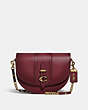 COACH®,SADDLE 24,Leather,Small,Brass/SCARLET,Front View