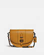 COACH®,SADDLE 24,Leather,Small,Pewter/Barley,Front View