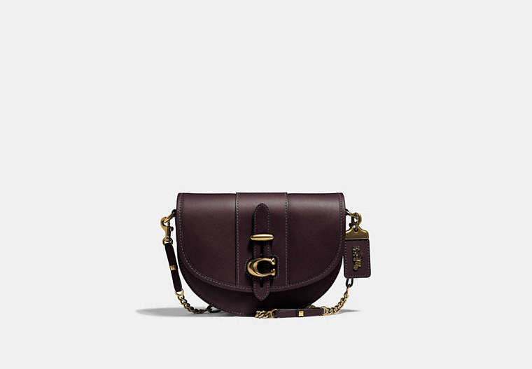 COACH®,SADDLE 20,Leather,Small,Brass/Oxblood,Front View