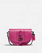 COACH®,SADDLE 20,Leather,Small,Pewter/Fuchsia,Front View