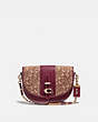 COACH®,SADDLE 24 IN SIGNATURE JACQUARD,Coated Canvas,Small,Brass/Tan/Scarlet,Front View