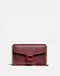 COACH®,TABBY CHAIN CLUTCH,Pebble Leather,Mini,Brass/Wine,Front View