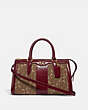 COACH®,BOND BAG IN SIGNATURE JACQUARD,Synthetic,Large,Brass/Tan/Scarlet,Front View