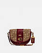 COACH®,SADDLE 20 IN SIGNATURE JACQUARD,Coated Canvas,Small,Brass/Tan/Scarlet,Front View