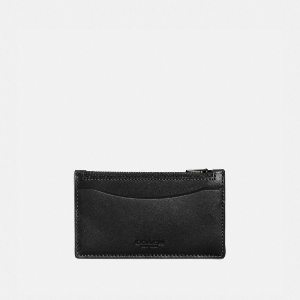 Zip Card Holder - Coach - Black - Leather