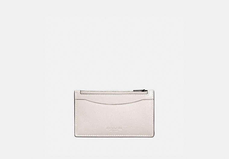 COACH®,ZIP CARD CASE,Smooth Leather,Mini,Chalk,Front View