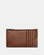 COACH®,ZIP CARD CASE,Smooth Leather,Mini,Dark Saddle,Back View
