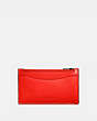 COACH®,ZIP CARD CASE,Smooth Leather,Mini,Electric Coral,Front View
