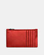 COACH®,ZIP CARD CASE,Smooth Leather,Mini,Red Sand,Back View