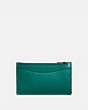 COACH®,ZIP CARD CASE,Smooth Leather,Mini,Spruce,Front View