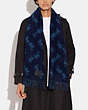 COACH®,CASHMERE HORSE AND CARRIAGE SCARF,cashmere,Navy,Detail View