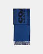 COACH®,CASHMERE SCARF WITH COACH BADGE,cashmere,Blue Fin,Front View