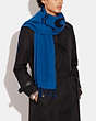 COACH®,CASHMERE SCARF WITH COACH BADGE,cashmere,Blue Fin,Detail View
