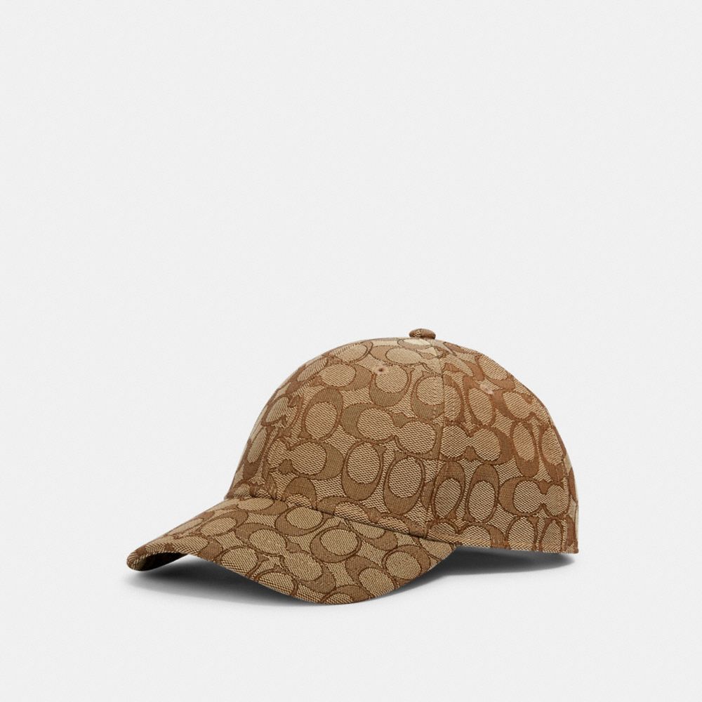 COACH®,HAT IN SIGNATURE JACQUARD,KHAKI,Front View