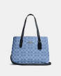 COACH®,AVENUE CARRYALL IN SIGNATURE CANVAS,Leather,Large,Silver/Light Denim Midnight,Front View