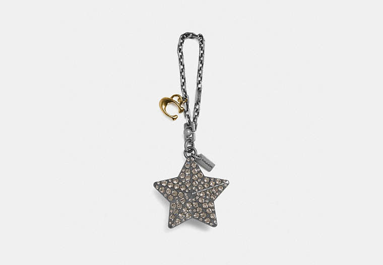 COACH®,STUDDED STAR BAG CHARM,Metal,Silver/Multi,Front View image number 0