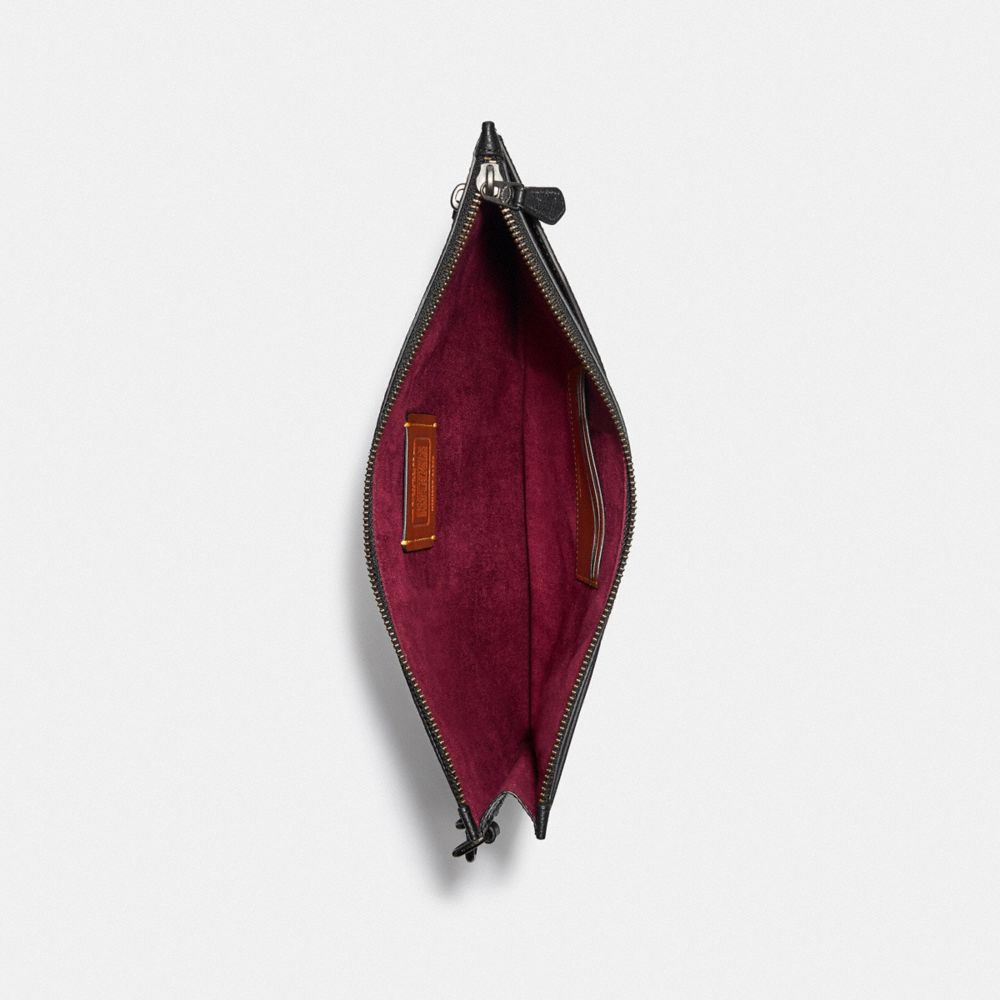 COACH®,Hitch Pouch With Horse And Carriage Print,,Inside View,Top View