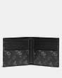 COACH®,DOUBLE BILLFOLD WALLET WITH HORSE AND CARRIAGE PRINT,Printed Coated Canvas,Mini,Charcoal,Inside View,Top View