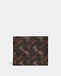 COACH®,DOUBLE BILLFOLD WALLET WITH HORSE AND CARRIAGE PRINT,Printed Coated Canvas,Mini,Truffle/Chalk,Front View
