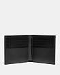 COACH®,DOUBLE BILLFOLD WALLET,Pebble Leather/Smooth Leather,Black,Inside View,Top View