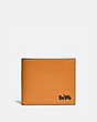 COACH®,DOUBLE BILLFOLD WALLET,Pebble Leather/Smooth Leather,Dark Amber,Front View