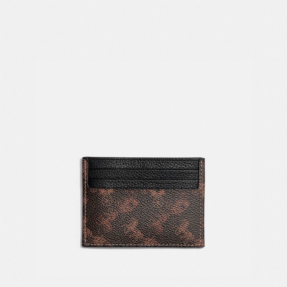 Logo-Print Coated-Canvas and Leather Zipped Cardholder