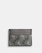 COACH®,CARD CASE WITH HORSE AND CARRIAGE PRINT,Printed Coated Canvas,GREY,Back View