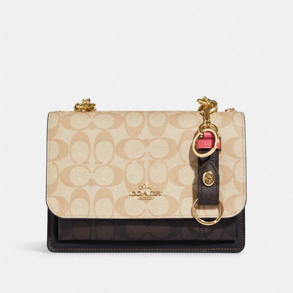 Coach, Accessories, New Coach Trigger Snap Bag Charm In Signature Canvas  With Heart Charm C828 58