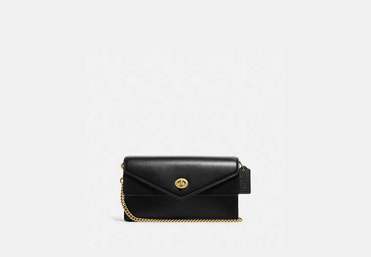 COACH®,ASTER CROSSBODY,Smooth Leather/Suede,Mini,Brass/Black,Front View