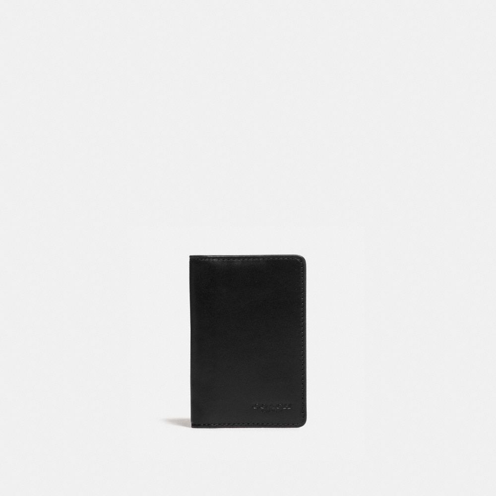 COACH®,CARD WALLET,Mini,Black,Front View