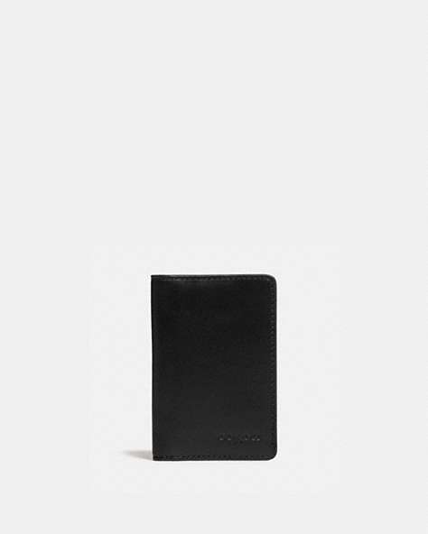 COACH®,CARD WALLET,Mini,Black,Front View