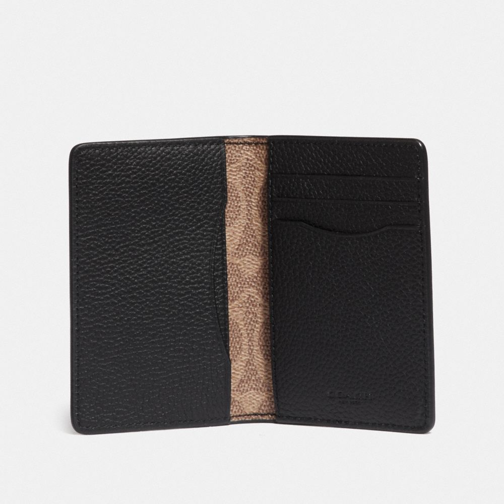 COACH®,Card Wallet With Signature Canvas Interior,,Inside View,Top View