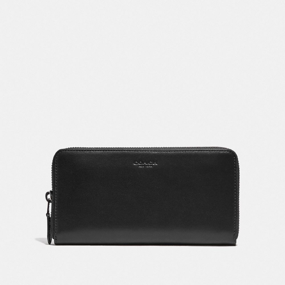 COACH®,ACCORDION WALLET,Leather,Mini,Black,Front View