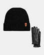 COACH®,Tech Napa Gloves & Cashmere Beanie,