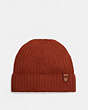 COACH®,CASHMERE BEANIE,cashmere,Red Sand,Front View