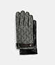 COACH®,HORSE AND CARRIAGE TECH NAPPA GLOVES,Leather,GREY,Front View