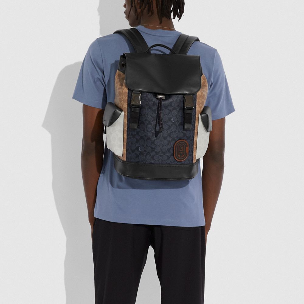 COACH® Restored Rivington Backpack In Signature Canvas